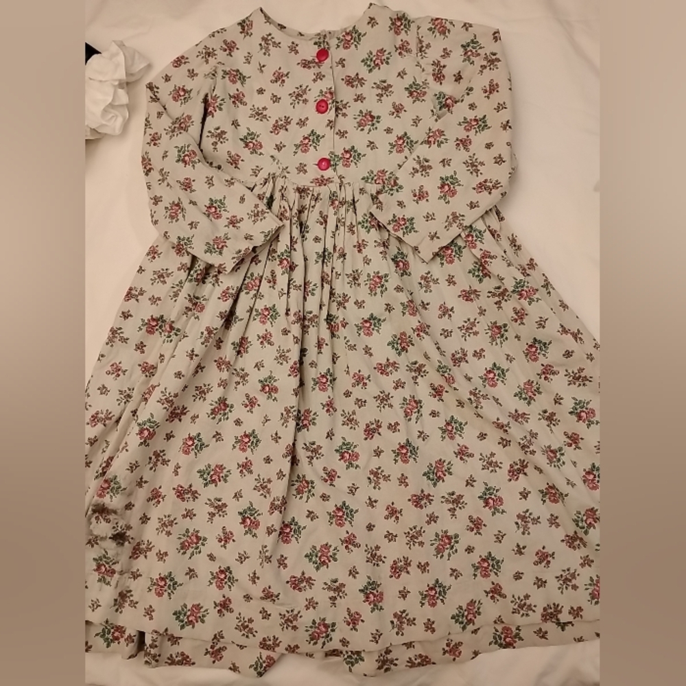 Lot Pioneer Little House Prairie Dress Girls Bonnet Victorian Frontier Costume - Picture 6 of 16